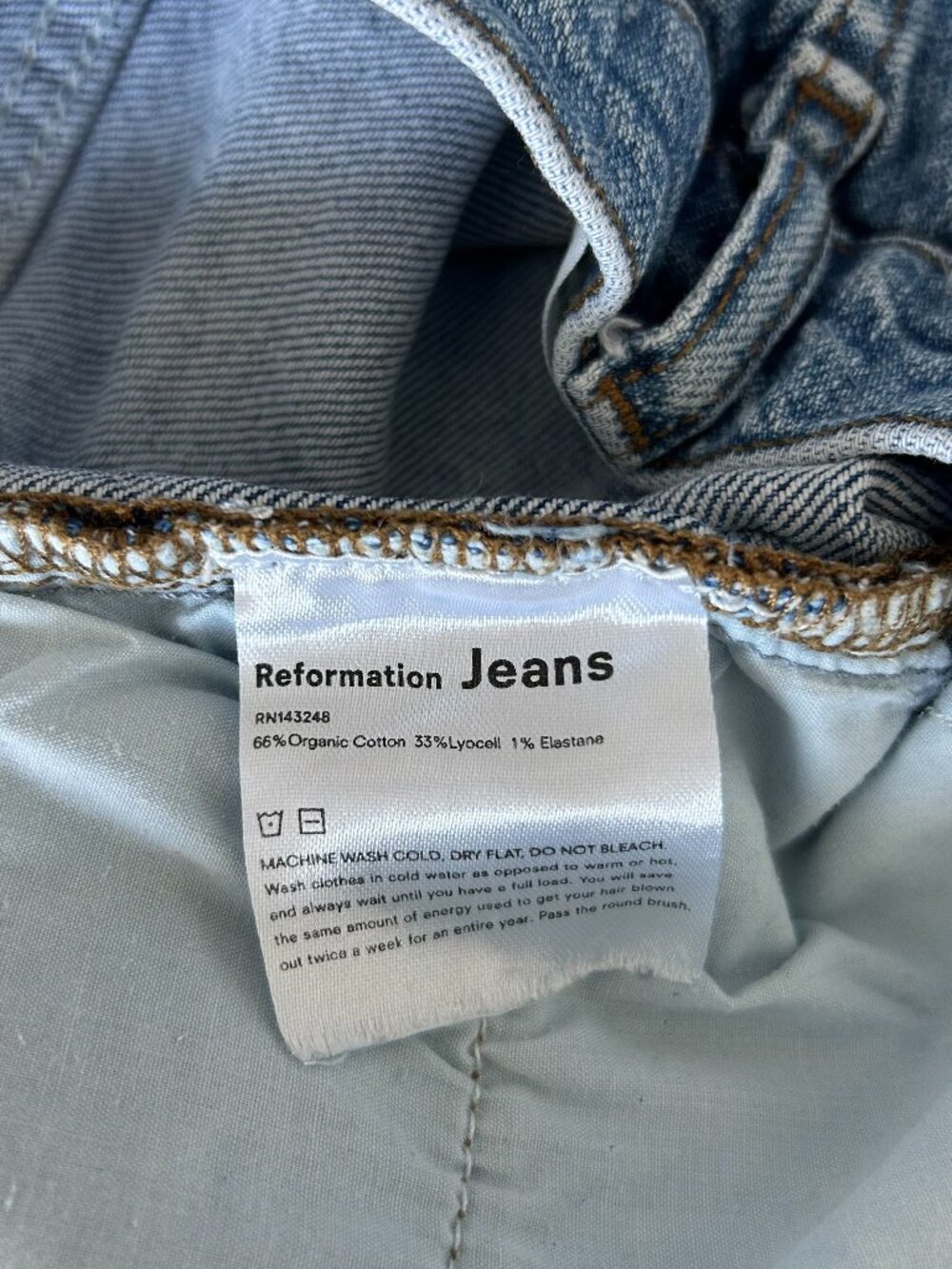 Reformation High-Rise Straight Jeans in Light Blue Denim - Picture 8 of 11